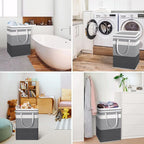 HomeHacks 3-Pack Large Laundry Basket,75L Each Waterproof, Freestanding Laundry Hamper, Collapsible Tall Clothes Hamper with 