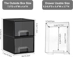 Vtopmart Black Small Stackable Storage Drawers, Cologne Organizer for Men,Plastic Containers for Vanity, Dresser,Office Desk,