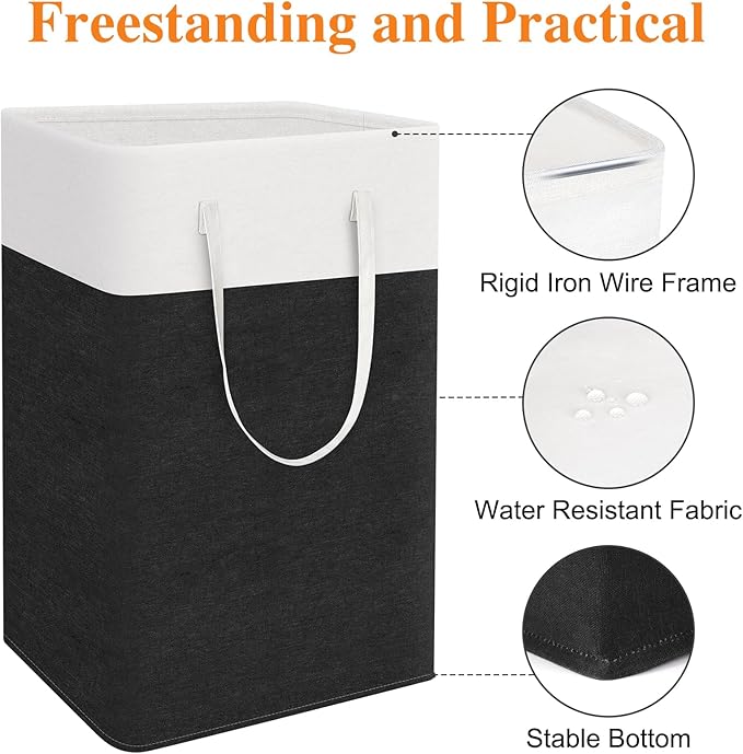 TasticTotes laundry basket 3-Pack, laundry hamper, Hamper with handles, collapsible laundry baskets, Waterproof dirty clothes