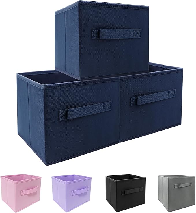 EBIGIC Storage bins collapsible storage bins,cube storage organizer （Pack of 3） 10.5 * 10.5 * 11inch，For home and office Coll