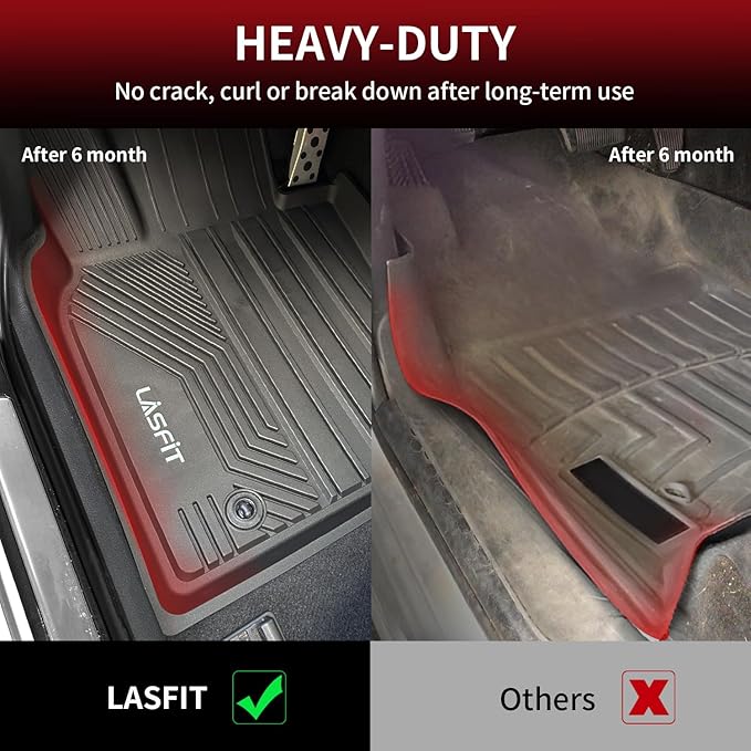 LASFIT Floor Mats&Trunk Mat for Toyota Camry 2018-2024 FWD Gas (Not for Hybrid or AWD), All Weather Custom Fit Floor Liner for Camry TPE Car Mats 1st & 2nd Row&Cargo Liner L/LE/SE/TRD/XLE/XSE, Black