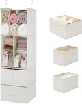 GRANNY SAYS Hanging Closet Organizer with Drawers, 6 Shelf Dividers Closet Hanging Organizer, Portable Foldable Hanging Shelv