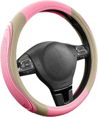 Road Comforts Car Steering Wheel Cover - Microfiber Leather Steering Wheel Wrap Sports 14.5-15 Inch Steering Wheel Cover Non-