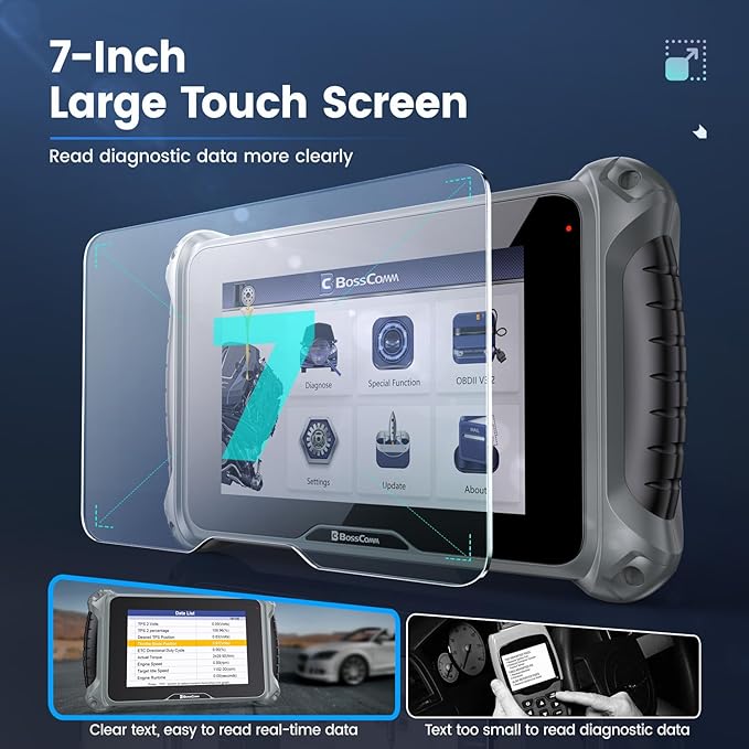 2026 BOSSCOMM eTouch770 OBD2 Scanner Upgraded from IF745 Code Reader, All-System OBD2 Scan Tool with 6 Resets, ABS Bleeding,