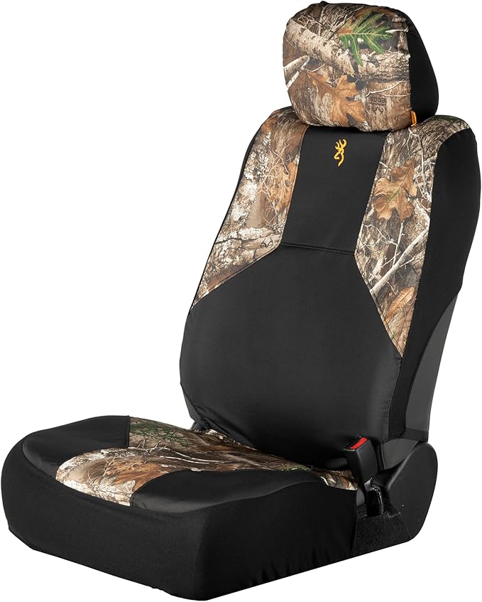 Browning Universal Low Back and Bench Seat Covers, Water and Dirt Resistant Car, Truck, and SUV Seat Covers, Realtree Edge (E