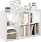 Furinno Cubicle Book Shelf, 6-Cube Bookshelf, Extra Thick Frame Horizontally & Vertically Reversible Bookcase with Open Back,