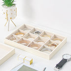 Stackable Jewelry Organizer Tray For Drawers,White Leather Small Earring Storage Tray,Bracelet And Necklace Display Box,Jewel