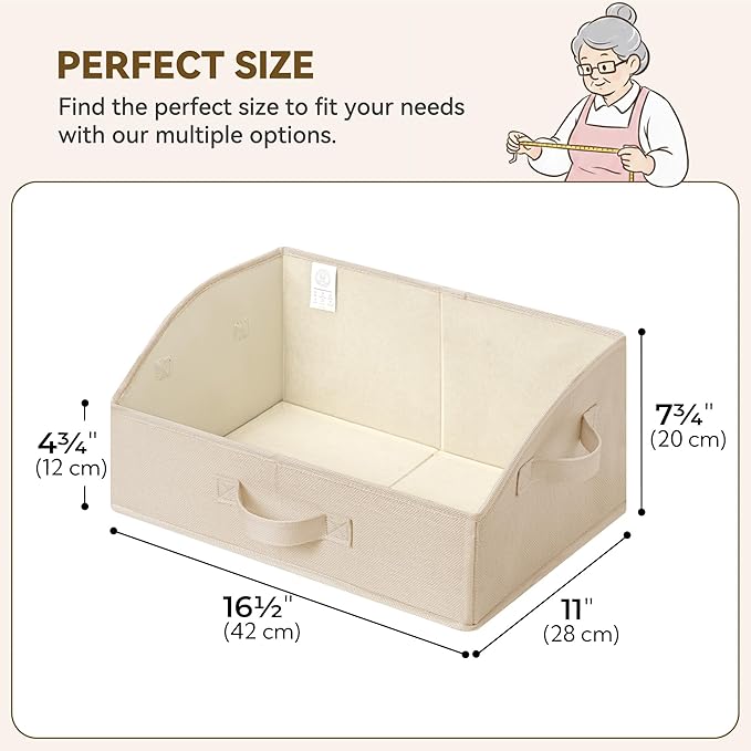 GRANNY SAYS Purse Organizer for Closet, Trapezoid Storage Bins, Closet Organizers and Storage, Decorative Storage Baskets for