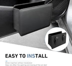 Car Trash Can, Leather Foldable Waterproof Garbage Organizer with 1 Roll Trash Bags, Multi-Function Hanging Interior Holder for Car SUV (Black)
