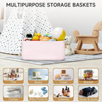 3-Pack Storage Baskets for Organizing | Woven Shelf Toy Basket | Rope Baskets for Gifts Empty | Closet Organizer Bins with Ha