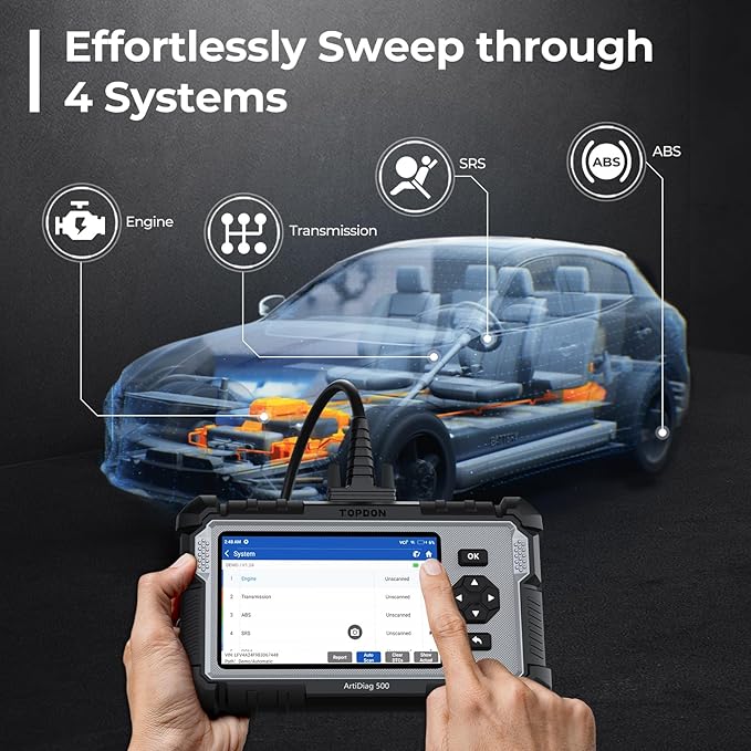 TOPDON AD500 OBD2 Scanner Car Code Reader Scan Tool, Engine ABS SRS Transmission Diagnostics Tool,