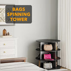 SpaceAid 3 Tier Rotating Shoe Rack Tower, Spinning Shoe Display Lazy Susan, Revolving 360 Shoe Rack Storage Round Carousel, V