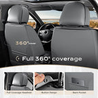 Coverado Car Seat Covers Full Set, Seat Covers for Cars, Front Seat Covers and Back Seat Cover Waterproof Leather Automotive 