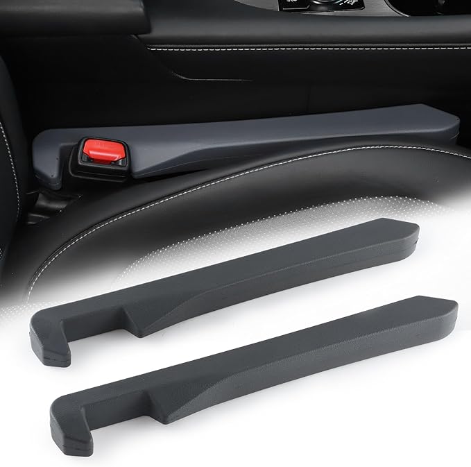 UREHEPO 2pcs Elastic Car Seat Gap Filler Organizer, Universal Interior Car Accessories to Stop Things from Dropping and Add Style for Car SUV and Truck, Fill The Gap Between Seat and Console - Gray