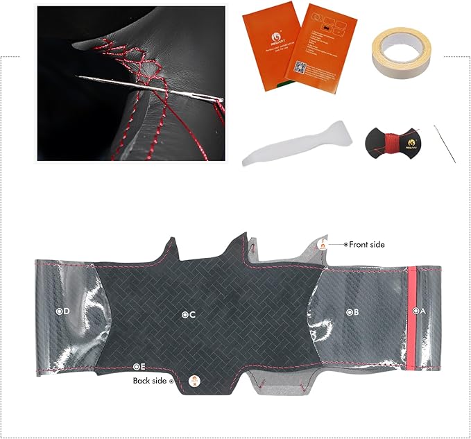 MEWANT Hand Stitched Steering Wheel Cover for Tesla Model 3 2017-2023 / Model Y 2020-2023 for Tesla Model 3/Y Accessories