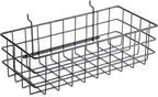 RightArrange Pegboard Basket Size M, Black - Hooks to Any Peg Board - Square Style Wire Shelf Baskets - Organize Tools, Workb