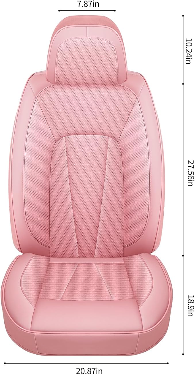 Pink Seat Covers for Cars,Front Seats Universal Fit for SUV, Sedans and Trucks,Waterproof Breathable Full Wrapping Edge Seat 