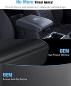 for 2025 Toyota 4Runner Center Console Armrest Cover& Armrest Hidden Privacy Tray 2-in-1 - [Friendly Liquid Silicone Rubber& OEM Design] - Thin Armrest Box Cover - Black