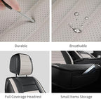 Car Seat Covers Front Pair, Breathable Nappa Leather Seat Covers for Cars, Universal Auto Interiors Car Seat Cushions for Mos