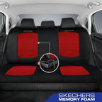 Skechers Memory Foam Seat Covers,Thick Cool Touch Fabric Car Seat Covers,Car Seat Cover Full Set,Airbag Compatible,Automotive