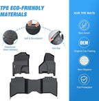 Nilight TPE Floor Mats for Dodge Ram 1500 2500 3500 Crew Cab 2012 2013 2014 2015 2016 2017 2018, Ram 1500 Classic 2019 2020 2021 2022 2023 All Weather Custom Fit Heavy Duty Floor Liners