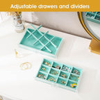 ProCase Earring Holder Organizer Jewelry Box with 8 Drawers, Acrylic Clear Earring Case with Adjustable Velvet Trays for Wome