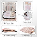 U+U 8 Set Compression Packing Cubes - Ultralight Travel Organizers with Laundry Bag and Cosmetic Bag, Space-Saving Suitcase O