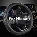 GIANT PANDA Steering Wheel Cover for Nissan Altima Rogue - Car Steering Wheel Cover for Nissan D Shape(Black-D-Shaped)