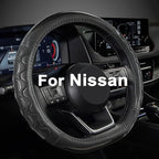 GIANT PANDA Steering Wheel Cover for Nissan Altima Rogue - Car Steering Wheel Cover for Nissan D Shape(Black-D-Shaped)