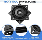 uxcell 8" Bar Stool Swivel Replacement, 360° Rotation Lazy Susan Turntable, Square Semi-Ball Bearing Seat Swivel Base Mount P
