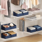 DIMJ Closet Storage Bins 10 Pack - Fabric Storage Baskets for Shelves, Collapsible Clothes Organizer with Handles, Trapezoid 