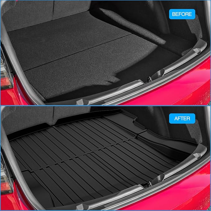 Nilight Cargo Mats for Tesla Model 3 2017 2018 2019 2020 2021 2022 2023,All Weather Protection Heavy Duty Cargo Liners