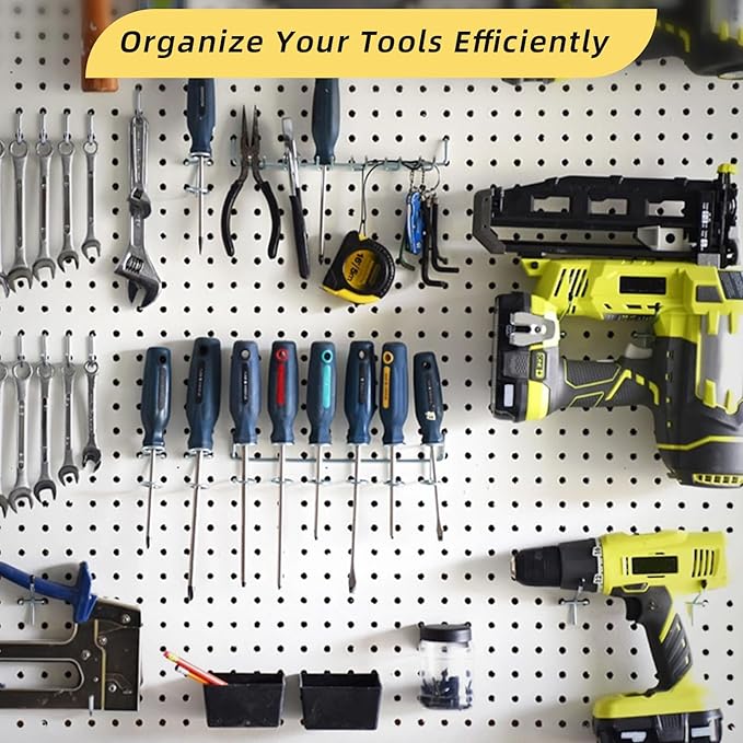 283PCS Metal Pegboard Hooks Organizer Kit for Organizing Various Tools - Heavy Duty 1/4" & 1/8" Pegboard Accessories with Peg