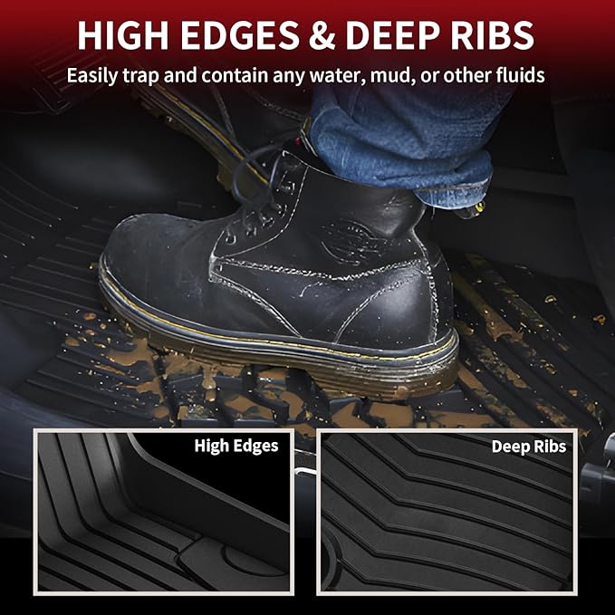 LASFIT Floor Mats & Cargo Mat for Mercedes Benz GLC SUV 2026 2025 2024 2023 GLC300 / GLC43 AMG (Not for Coupe & PHEV), All Weather TPE Car Mats for GLC 2023-2026 Floor Liners & Trunk Mat, Black