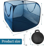 Pop up Pool Toy Storage Bin,22"X22"X22"Pool Float Organizer Bag with 2 Side Pockets Mesh Swimming Pool Toys Organizer with 4 