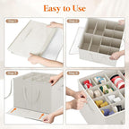 Lifewit Shoe Storage Organizer for Closet, Fabric Large Shoe Box Storage Containers with Clear Cover, Foldable Bins for Boots