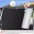 Zatooto Car Window Sun Shade - Blackout Shade for Side Windows, Protects Privacy, Reflects Sunlight, Reversible, Universal Fit, Silver