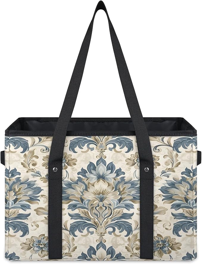 Reusable Grocery Bag, Foldable Large Shopping Tote Bag for Groceries Kitchen Picnic Car Trunk
