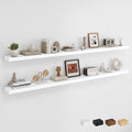 Dreamland 72Inch Floating Shelves for Wall, Rustic Wooden White Floating Shelves for Living Room, Kitchen, Farmhouse, Deep Wa