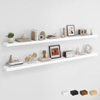 Dreamland 72Inch Floating Shelves for Wall, Rustic Wooden White Floating Shelves for Living Room, Kitchen, Farmhouse, Deep Wa
