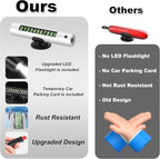 Upgraded 2026 Safe Hammer Glass Breaker Flashlight Car Parking Card, Car Hammer Seatbelt Cutter Window Breaker Emergency Esca
