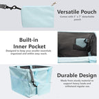 Extra Large Utility Tote Bag - Oversized Collapsible Tote with Wire Frame, Durable Reusable for Beach, Groceries, Laundry, Car Trunk, Storage and Travel - Includes 5x7 Bag with Hook - Light Blue