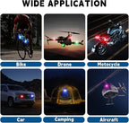 Wireless LED Strobe Light with Remote Control,8 Colors Waterproof Anti-Collision USB Charing Led Warning Lights,High Brightness Wireless LED Lights for Car Drone Truck Motorcycle Aircraft Bike (12)