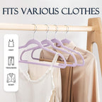 HOUSE DAY Lt-Purple Velvet Hangers 60 Pack, Non Slip Clothes Felt Hanger Heavy Duty for Coat, Premium Slim Space Saving Suit 