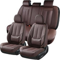 Coverado Car Seat Covers Full Set, Seat Covers for Cars, Car Seat Covers Front Seats and Back, Brown Car Seat Protector Water