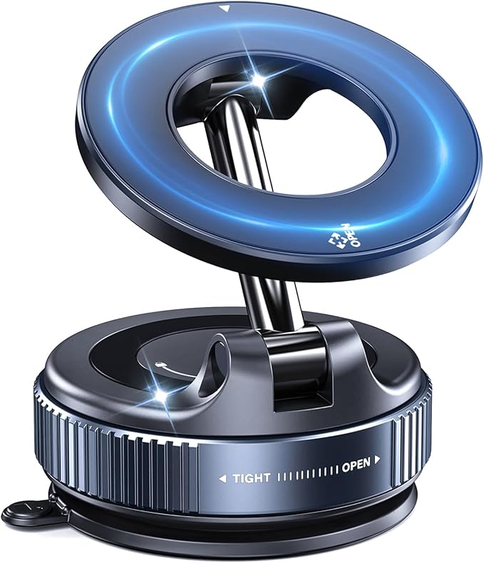 118LBS Nano Gel Suction Cup Phone Mount for Car, 360 Adjustable Vacuum Magnetic Car Phone Holder for Windshield/Dashboard, Compatible with Magsafe iPhone 12 13 14 15 16 17 Air Pro Max