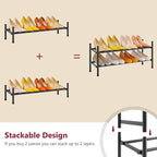 Tajsoon Expandable Shoe Rack for Closet 1 Tier, 28“-41“Adjustable & Stackable Shoe Shelf Storage, Metal Shoe Rack Organizer f