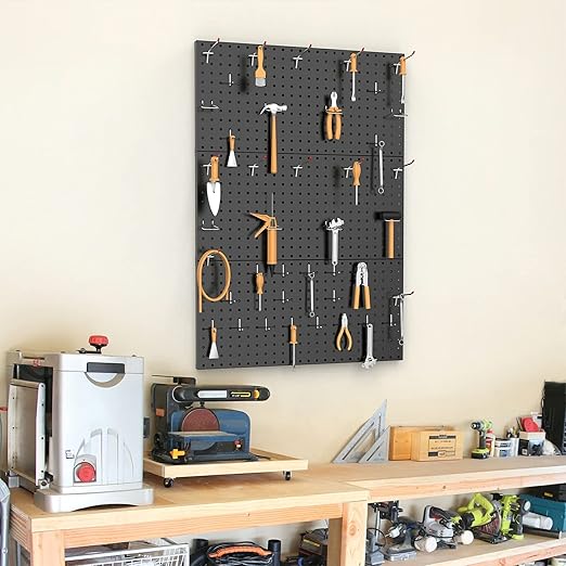 TORACK 3-Pack 12x24 inch Metal Pegboard Panels for Garage Wall, Tools Organizer Pegboard for Workbench, Workshop, Modular Peg