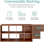 Best Choice Products 8-Cube Storage Organizer, 13.5in Shelf Opening, Bookcase, Display Shelf, Customizable w/ 2 Removable Bac
