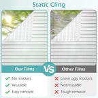 DOWELL Window Privacy Film, Frosted Glass Window Film, Static Cling Glass Vinyl, Heat Blocking Frosting Coverings, Removable Door Stickers for Home Office, Non-Adhesive, Reusable, 23.6 x 157.5 inches